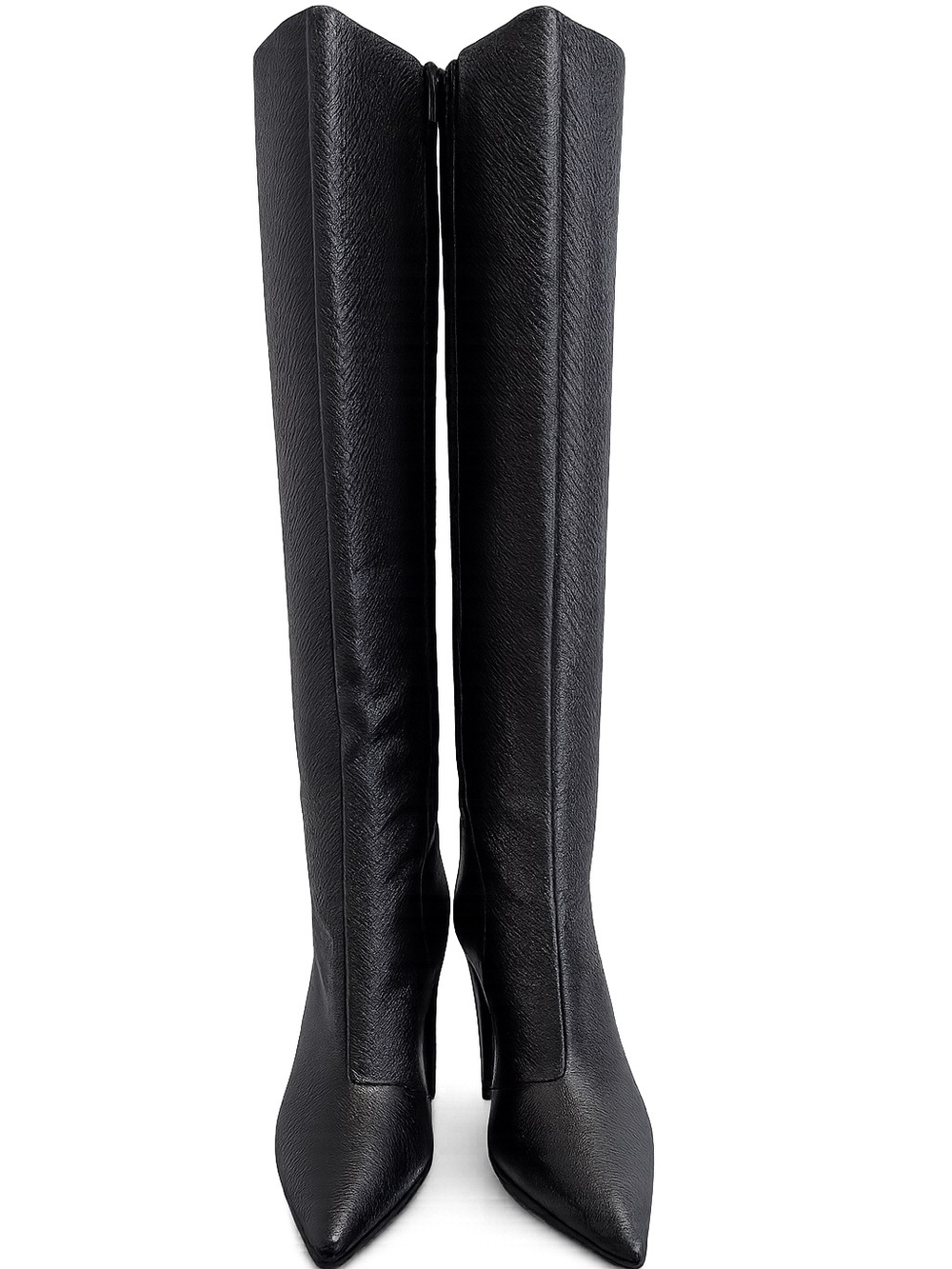 Jeffrey Campbell Black Knee-High Pointed-Toe Heeled Boots